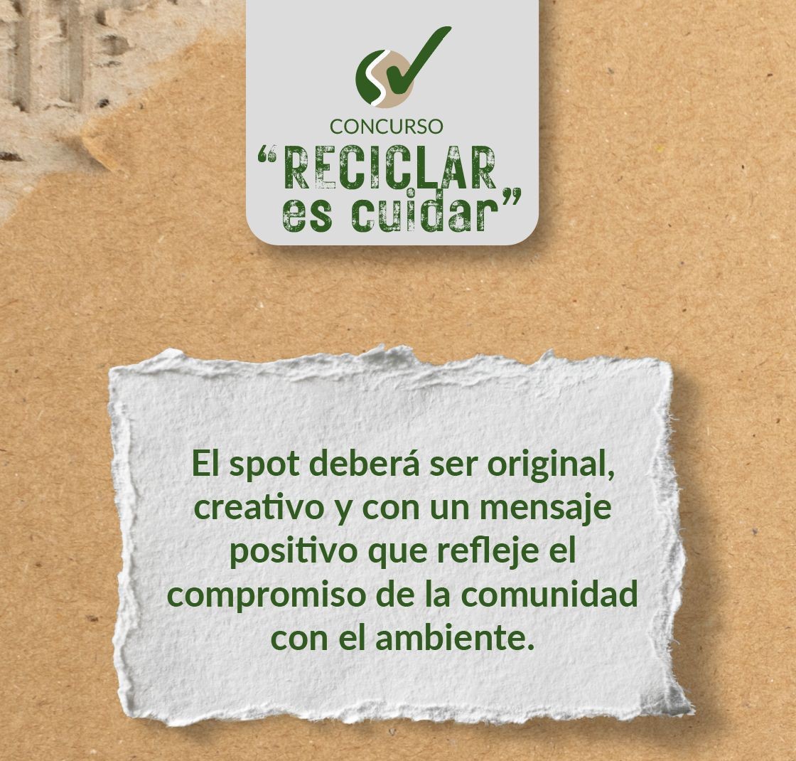 CONCURSO SPOT PUBLICITARIO “RECICLAR ES CUIDAR”OBJETIVOS,CONSIGNA,PREMIO